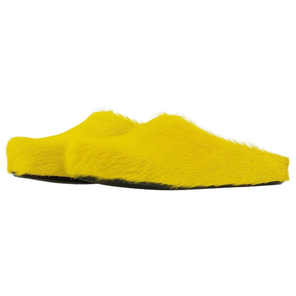 NEW MARNI marni fussbett sabot calf hair clog in yellow